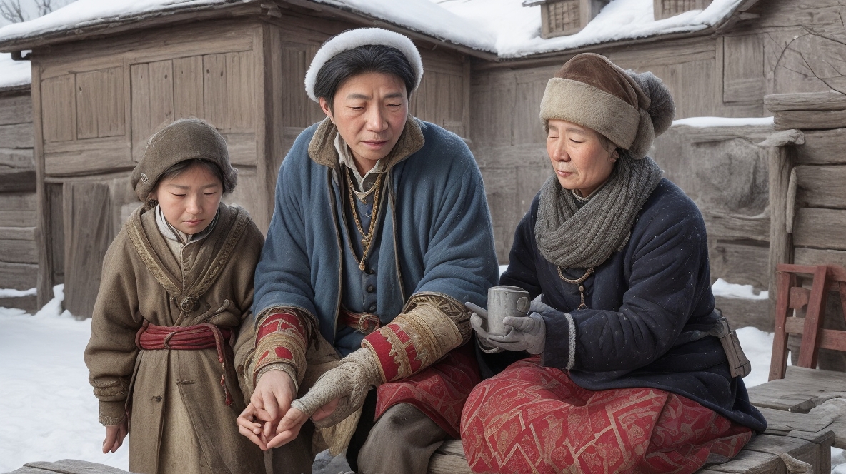 Kochen Jurte Mongolei Asien Ajrak Stutenmilch Fleisch