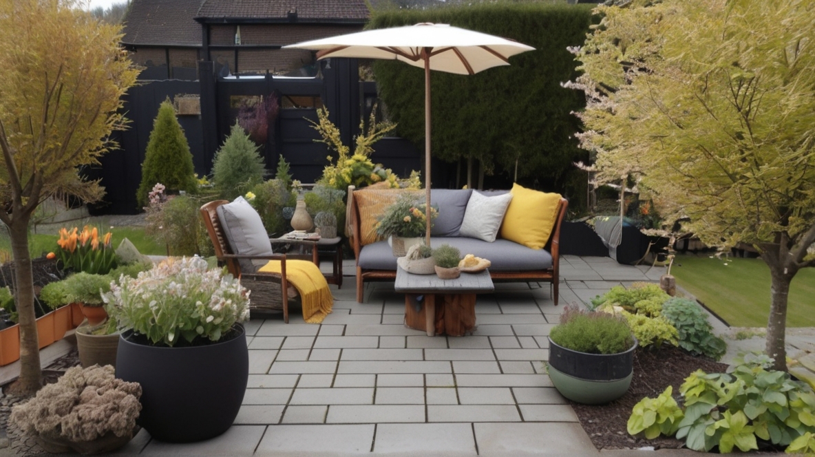 Terrasse Reinigen Holzdielen Steinboden Gartenterrasse