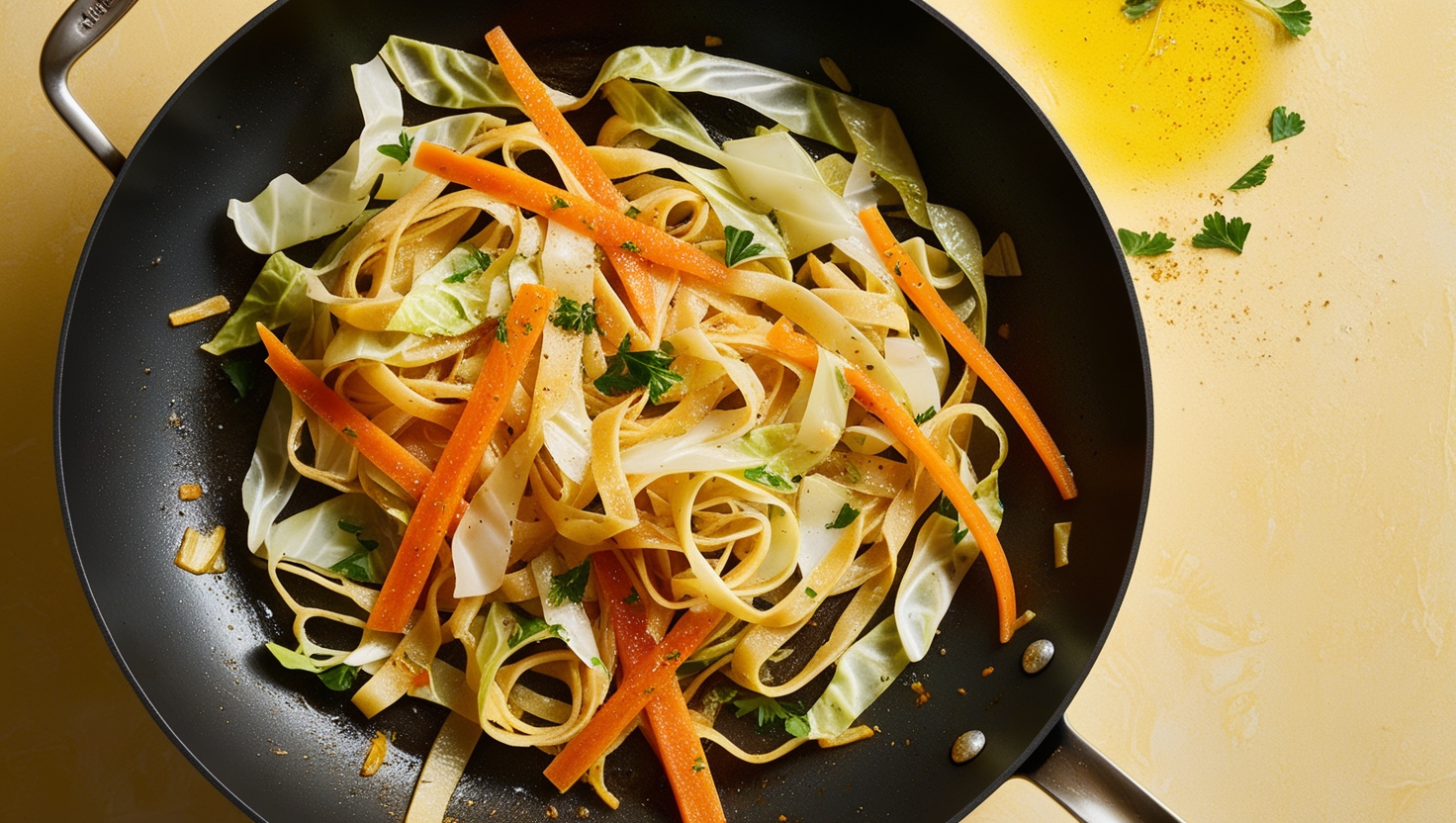 Gemuese Krautnudeln Weisskraut Pfanne Vegetarisch
