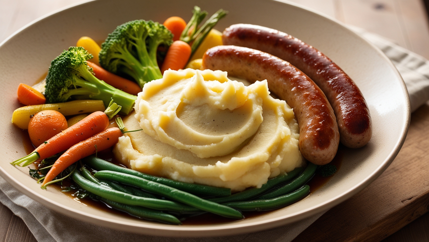 Gemuesestampf Kartoffeln Wurst Roster Lecker