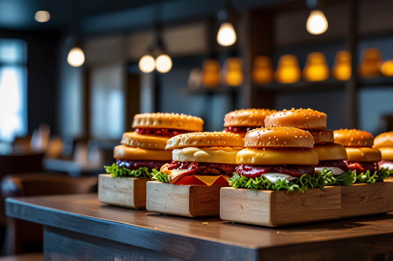 Hamburger Bulette Broetchen Klassiker Fast Food
